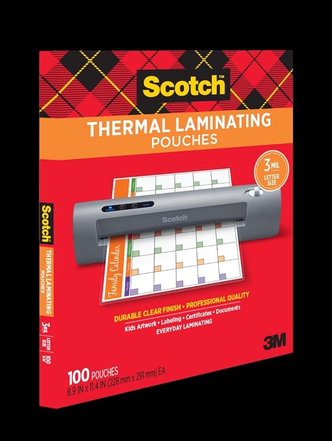 Scotch Thermal Laminating Pouches, 8.9 x 14.4-Inches, Legal Size, 20-Pack (TP3855-20)