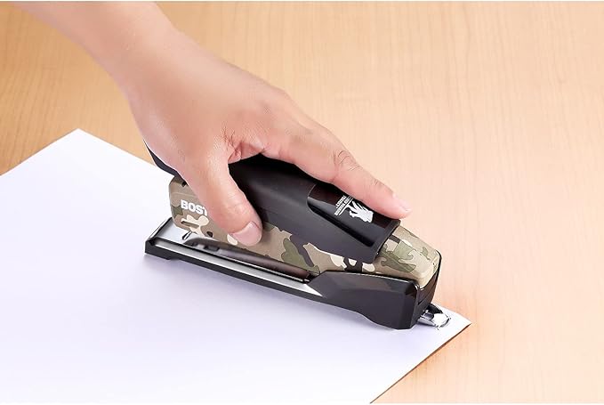 Bostitch Office Metal Spring Powered Stapler, One Finger, Supports Wounded Warrior Project, Camouflage (INP28-WW)