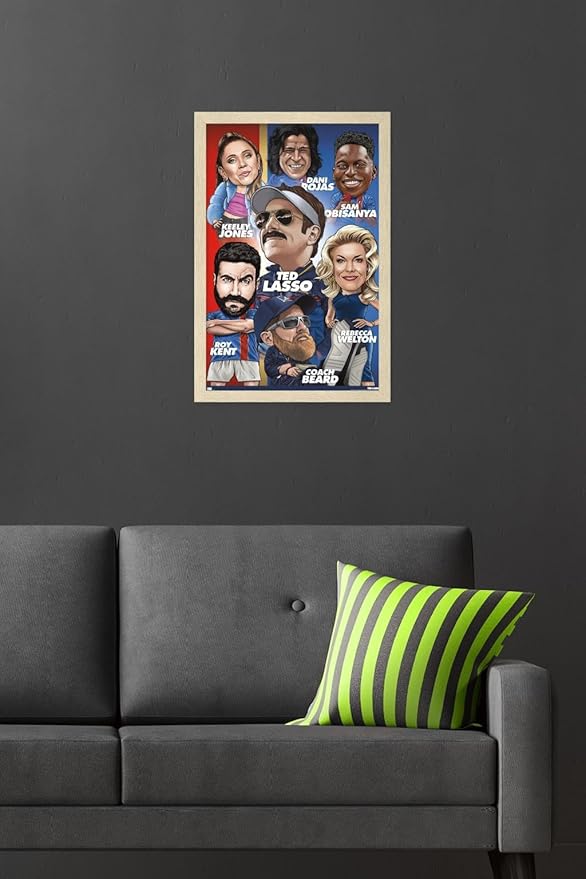 Ted Lasso - Character Grid Wall Poster, 22.4L" x 14.7W", Blonde Framed Version
