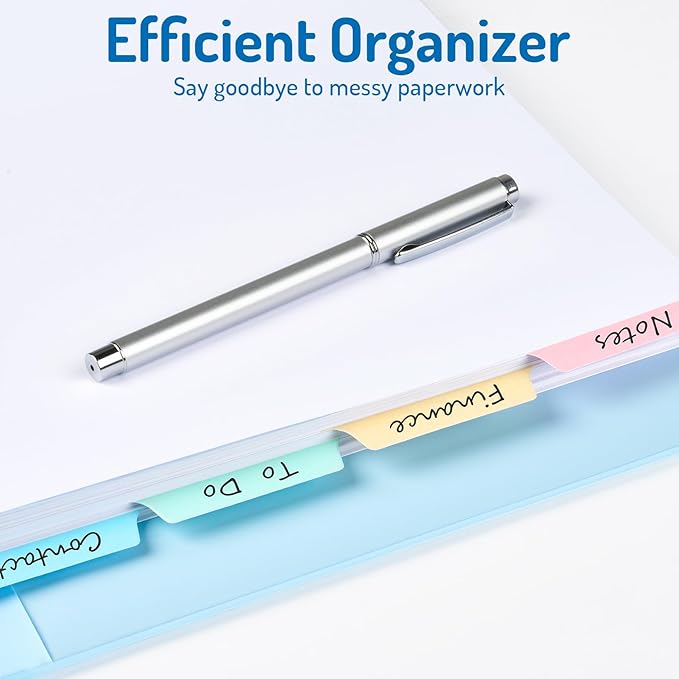 Forvencer Blank Writable Binder Dividers, 1/5 Cut Tabs, 3 Hole Punch Dividers with Reinforced Edge, Binder Dividers with Multicolor Tabs, Letter Size, 20 Sets, 100 Dividers
