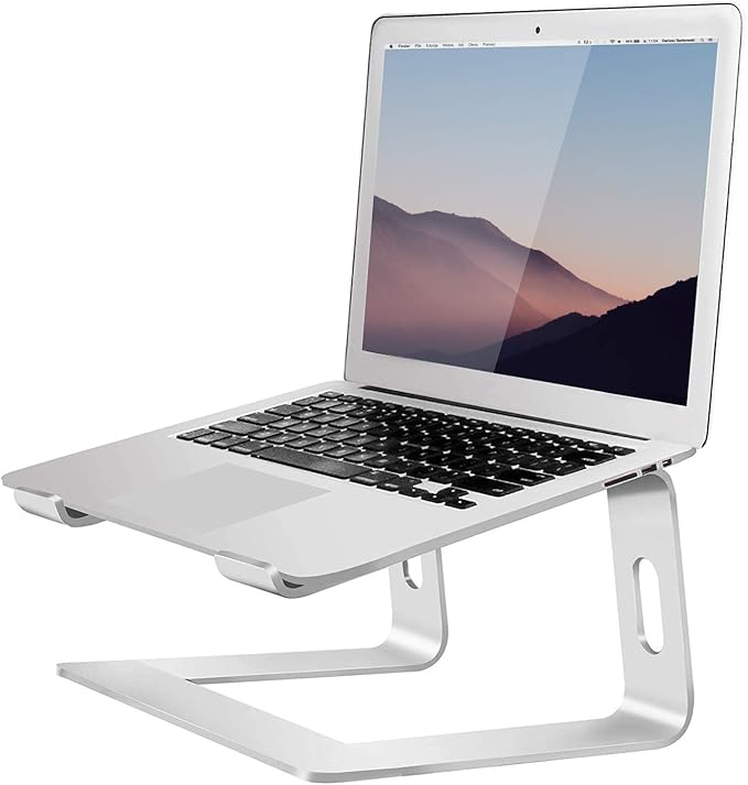 Orionstar Laptop Stand Portable Aluminum Laptop Riser Compatible with Mac MacBook Air Pro 10 to 15.6 Inch Notebook Computer, Detachable Ergonomic Elevator Holder, Silver