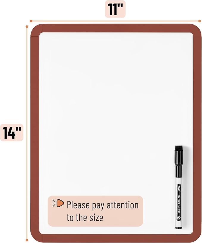 Mr. Pen- Dry Erase Board, 14” x 11” with a Black Dry Erase Marker, Small Mini White Board for Students