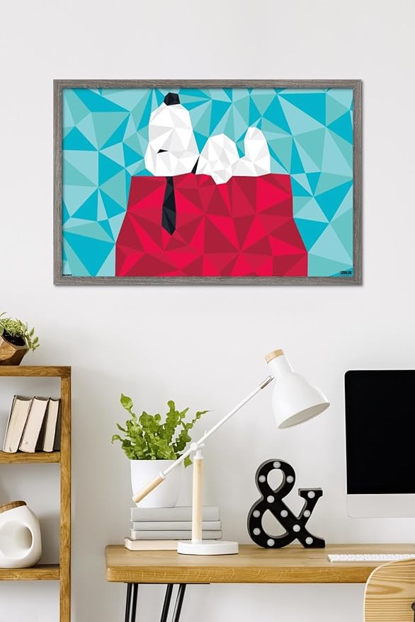 Peanuts: Astronomy-Geometry - Snoopy Wall Poster, 34L" x 22.4W", Barnwood Framed Version
