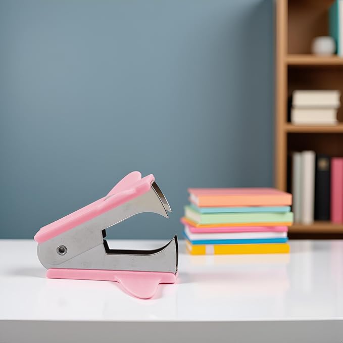 Pink Stapler Removal Tool, Stapler Removals Puller Tool, Wear-Resistant Remover Tool with Non-Slip Handle, Staple Puller Tool Supplies for Students, School, Home, Teachers Staple Removers