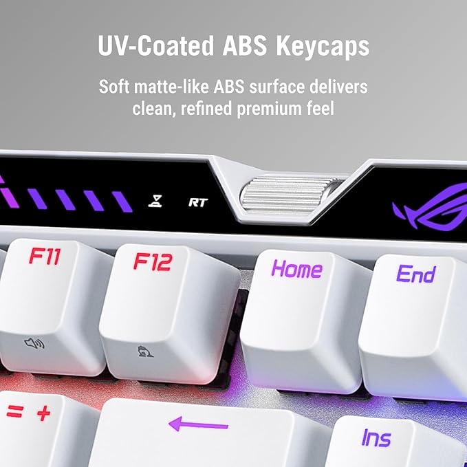 ASUS ROG Falchion Ace 75 HE Wired Analog/Hall Effect Gaming Keyboard – 75% TKL, USB, Hot Swappable HFX V2 Magnetic Switch, Rapid Trigger, 8KHz Polling, ABS Keycap, Carry Case, Web-based Config – White