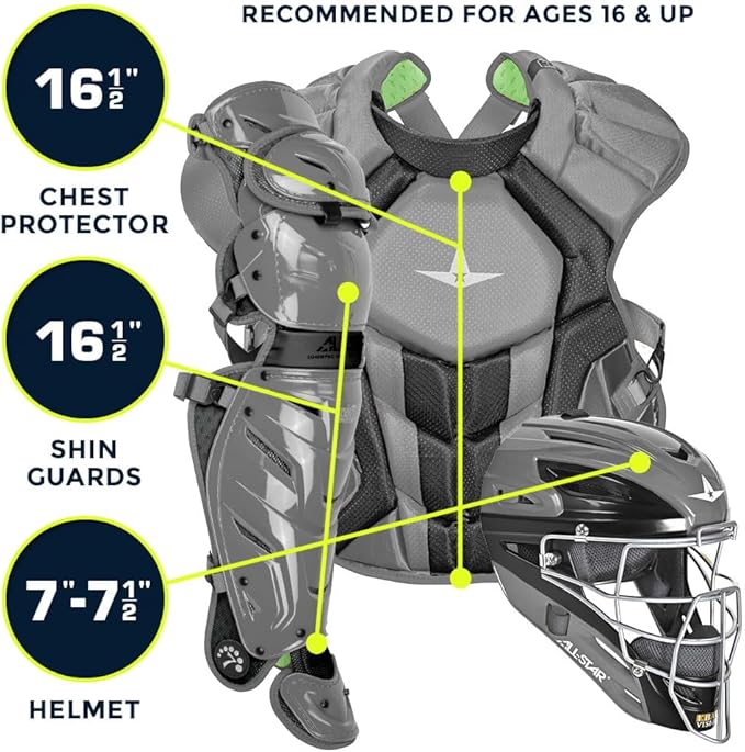 All-Star S7 Axis for Adults - Baseball Catching Equipment Kit (Catching Helmet, Chest Protector, Leg Guards), NOCSAE Standard