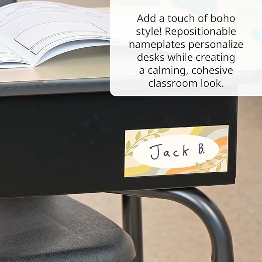 Really Good Stuff EZ Stick Boho Nameplates -Set of 24