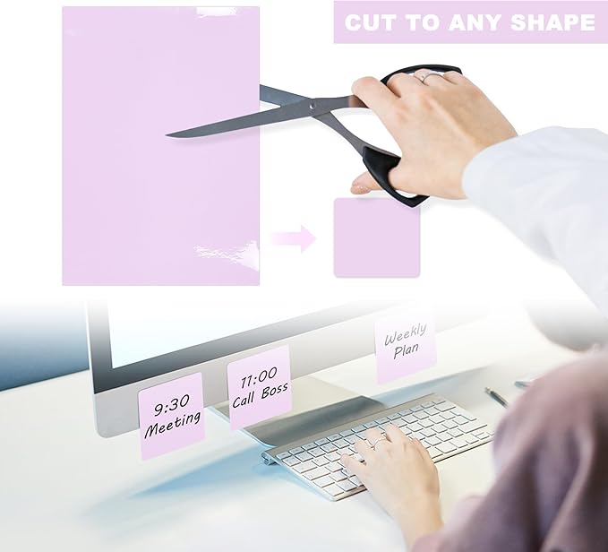 Dry Erase Board Sticker- Whiteboard Stickers-8.3''x11.7'' Removable Dry Erase Sheets- Fridge Dry Erase Paper for Wall/Desk/Refrigerator/Door/Locker/Home/Office/Classroom (Purple-2Pcs)