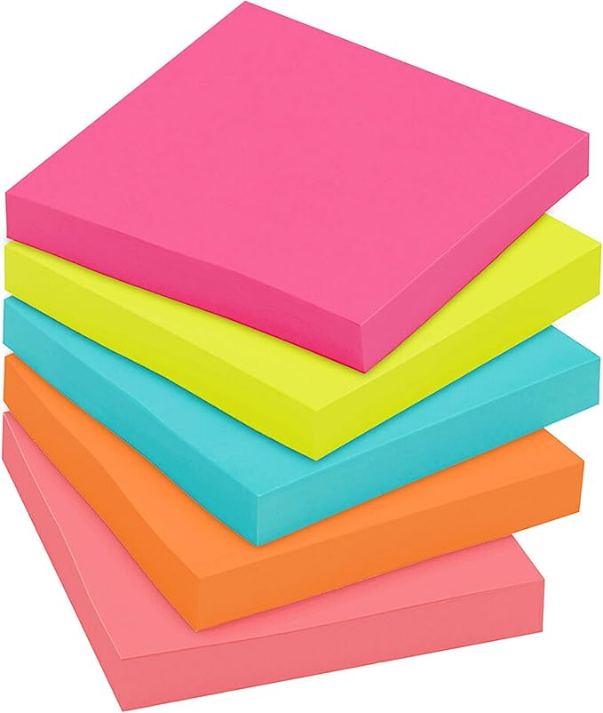 Post-it Notes, 3 in x 3 in., 18 Sticky Notes Pads, 100 Sheets per Pad, Poptimistic Collection, School Supplies and Oﬃce Products, The Original Post-it Note