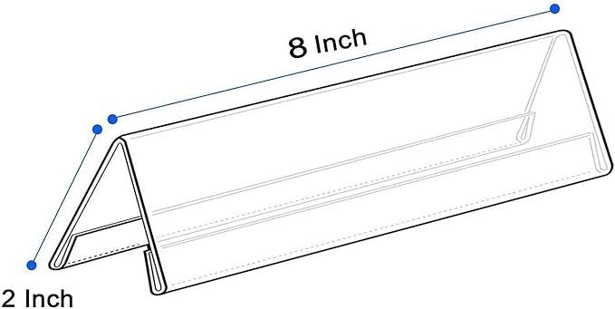 Acrylic 2-Sided Display Option V-Shaped Desk Name Plate for Name Plate Display for Business Conference, Reusable Table Place-Cards Holders for Wedding Restaurant and School (08 Inch x 2 Inch-20