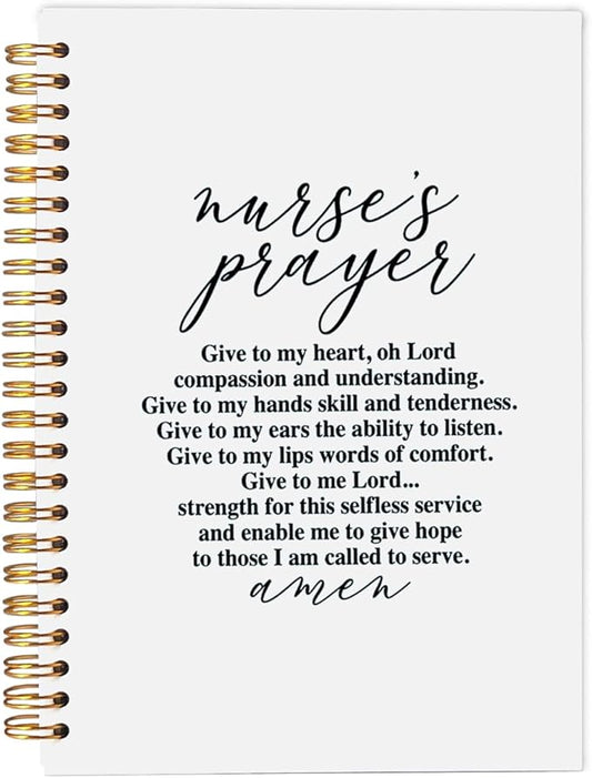 Nurse Notebook, Nursing Notebook, Nurse Appreciation Gifts, Registered Nurse RN Gifts, Nurse Practitioner Gifts, Nurse Office Supplies, Nurse's Prayer Spiral Notebook 5.5x8.3 Inches