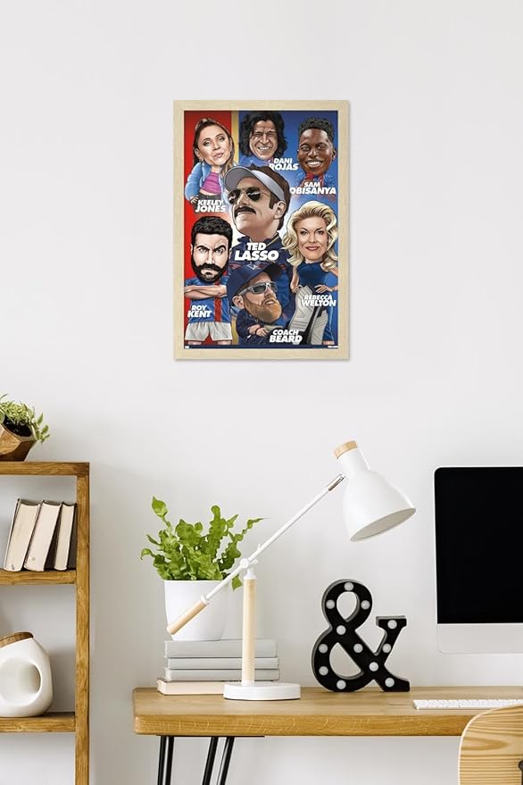 Ted Lasso - Character Grid Wall Poster, 22.4L" x 14.7W", Blonde Framed Version