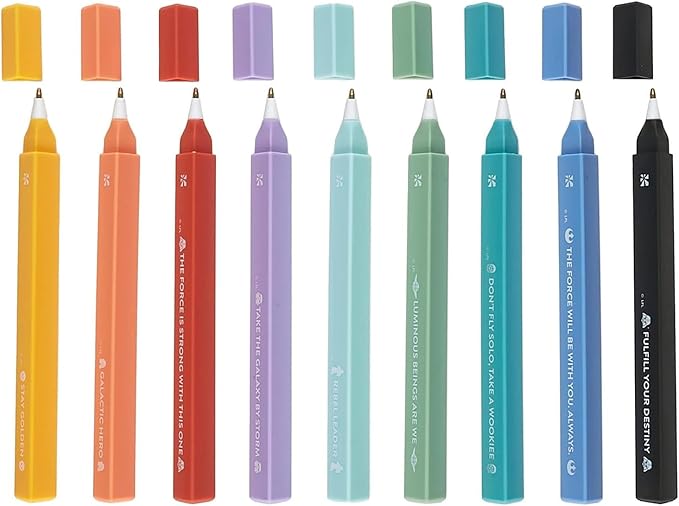 Erin Condren Star Wars Accessories Bundle, Stationery Gift Set with Sticky Note Booklet, 9-Pack Triangular Pens, Sticker Book and Sticker Trio for Journals, Planners and Creativity