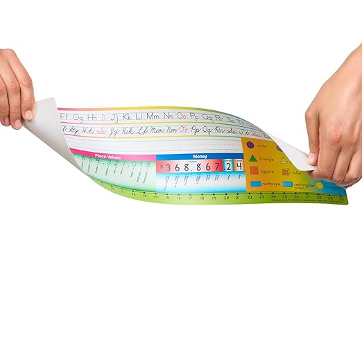 Really Good Stuff Zaner-Bloser Print & Cursive Self-Adhesive Deluxe Plastic Desktop Helpers - Set of 24, Student Desk Name Tags, Durable, Easy-to-Use, and Functional