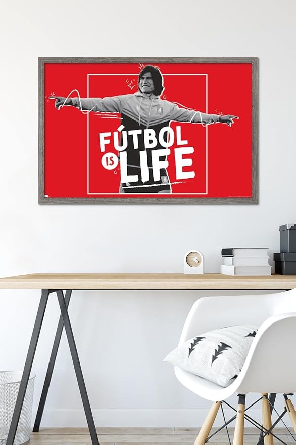 Ted Lasso - Futbol is Life Wall Poster, 34L" x 22.4W", Barnwood Framed Version