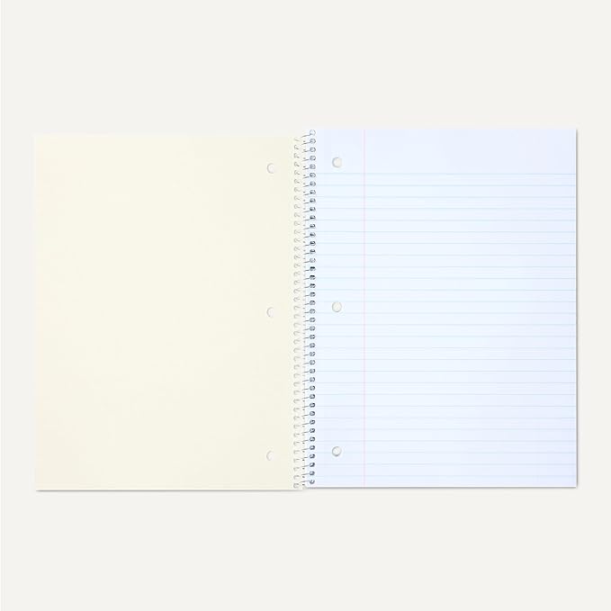 Amazon Basics College Ruled Spiral Notebook, For Work and School, 70 Sheets, 8" x 10.5", Black, 2 pack
