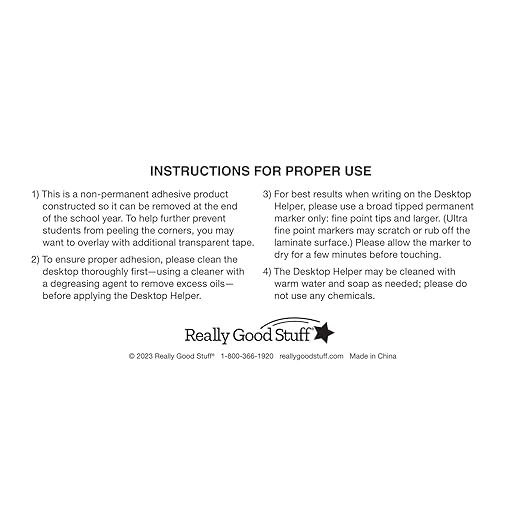 Really Good Stuff Cool and Calm Self-Adhesive Vinyl Desktop Helpers - Set of 24 - Intermediate