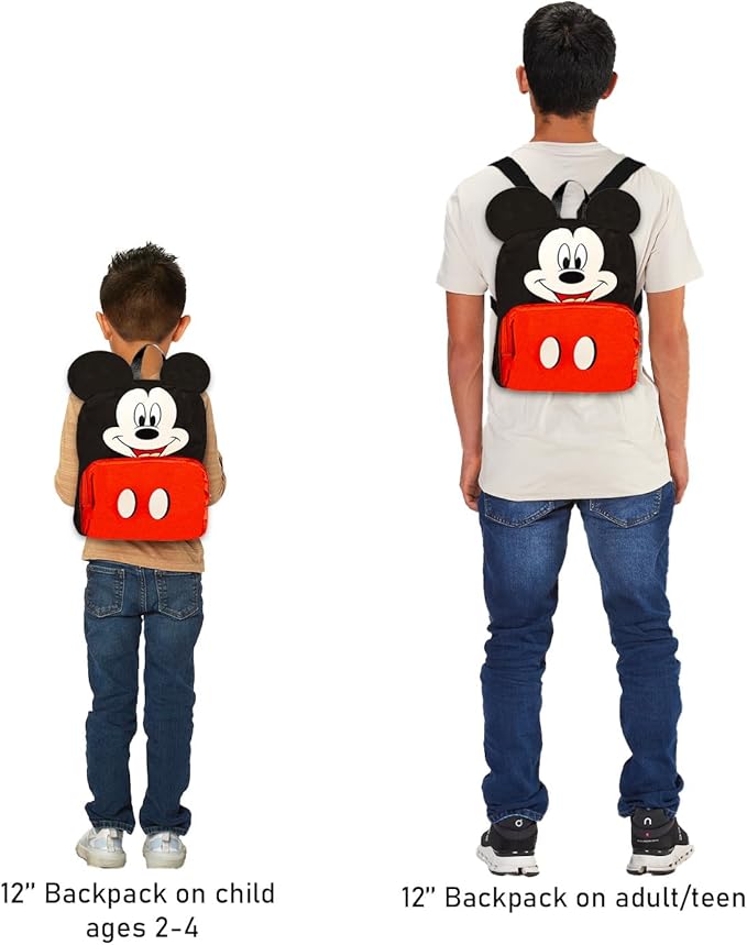 Disney Mickey Mouse Mini Backpack with Lunch Box Set - Bundle 12" Mini Backpack, Lunch Bag, Stickers, Water Bottle, More | Toddler Mickey Mouse School Bag and Lunchbox