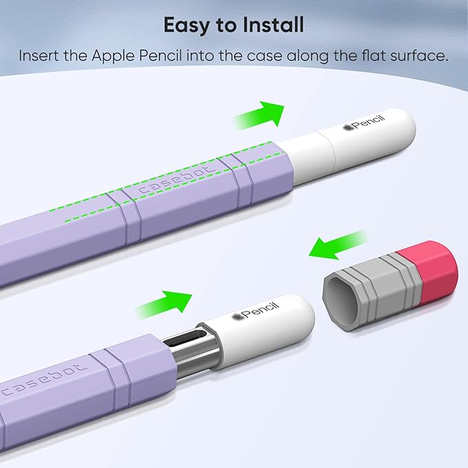 Fintie Silicone Sleeve for Apple Pencil (USB-C), Light Pen Skin Case Cover Soft Protective Anti-Slip Pencil Grip Holder, Supports Magnetic Attachment, Lilac Purple