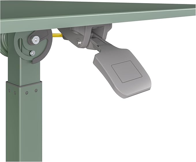 Seville Classics Airlift Height Adjustable Pneumatic Laptop Sit Stand Desk Mobile Rolling Cart, Computer Workstation for Home Office, Classroom, Sage Green, 25.6" Tilting Desktop