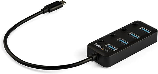 StarTech.com USB C Hub - 4x USB-A Ports with Individual On/Off Switches - Bus Powered - Portable - USB Type C Hub - USB C to USB Hub