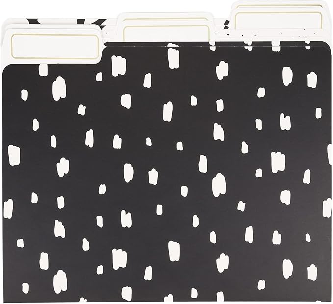 U Brands Fashion File Folders, 1/3-Cut Tabs in Assorted Positions, Letter Size, Office Supplies, 6 Count (Artistic Elements)