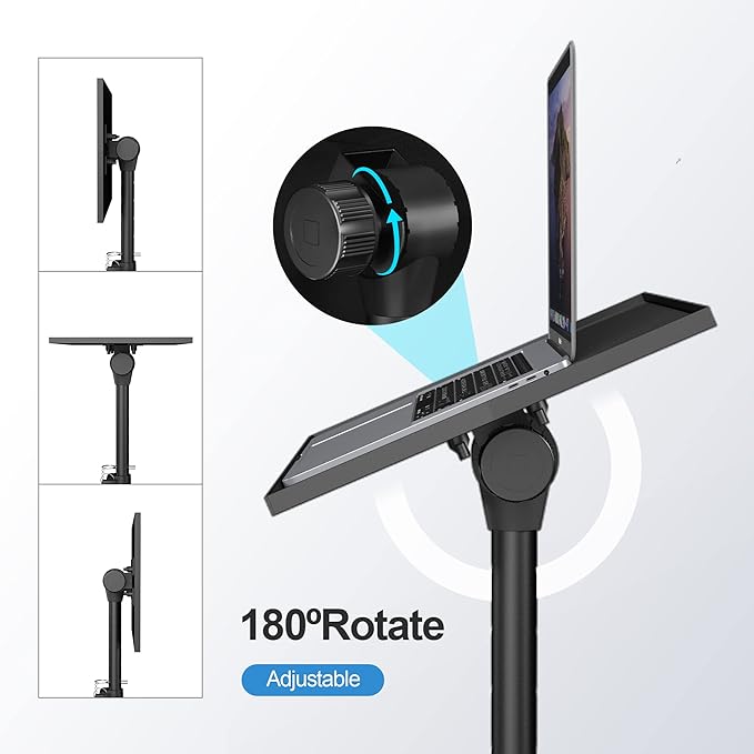 Projector Stand - Adjustable Height 22 to 63 Inches, Tripod for Laptop & Projector, Outdoor Movies
