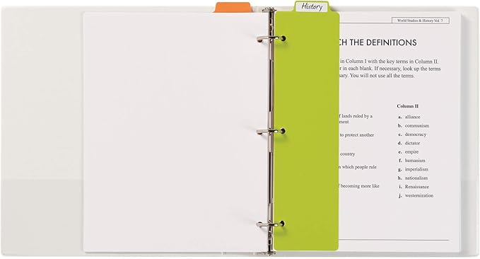 Avery Snap-In Plastic Bookmark Dividers for 3 Ring Binder, White Labels, 1 Assorted Color Set of 5 Tabs, 3 Packs, 15 Page Dividers Total (24908)
