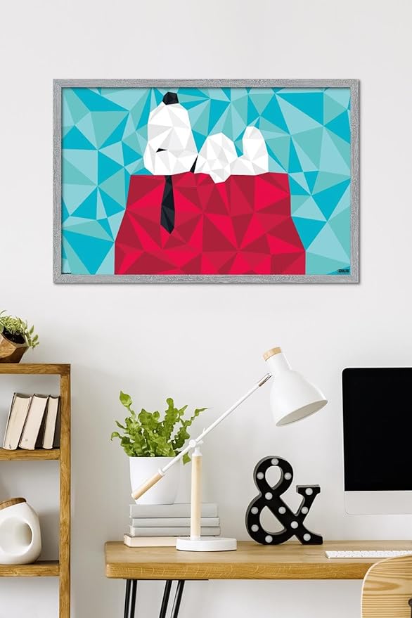 Peanuts: Astronomy-Geometry - Snoopy Wall Poster, 34L" x 22.4W", Gray Framed Version