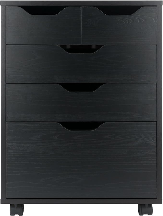 Winsome Halifax Bins & Drawers Mobile Storage Cabinet, for Home Office, Black