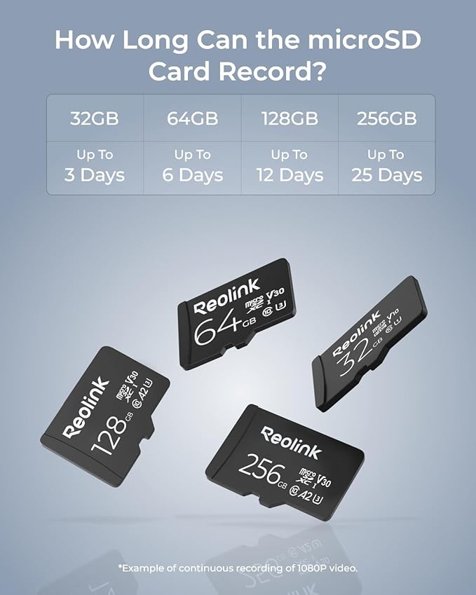 REOLINK 128GB microSDXC UHS-I Memory Card, U3, A2, V30, Class 10, Micro SD Card Compatible with Reolink Security Camera