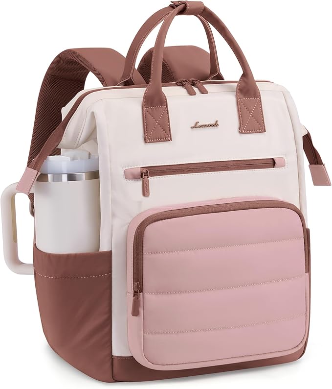 LOVEVOOK Puffer Laptop Backpack for Women, 15.6 Inch Work Backpack purse for Nurse Teacher, College Back to School Bookbag for Teen Girls, Personal Item Travel Bag Computer Daypack for Daily Commute