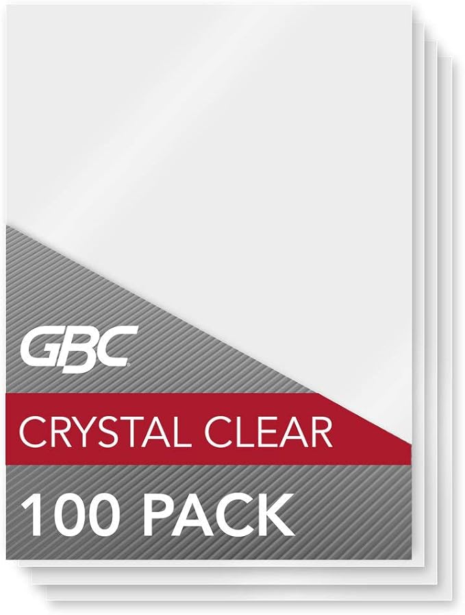 GBC Laminating Sheets, Thermal Laminating Pouches, Menu Size, 5Mil, HeatSeal Crystal Clear, 100 Pack (3200417)