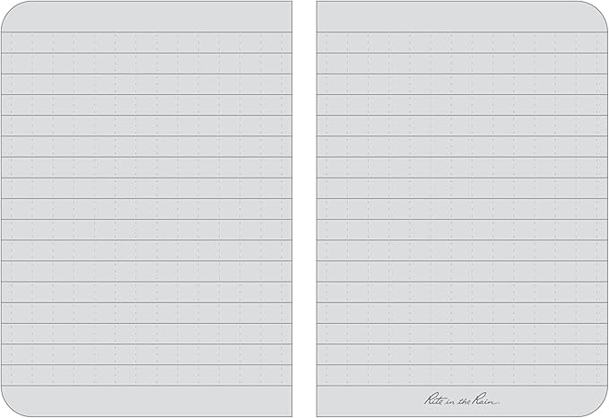 J.L. Darling Rite in The Rain Weatherproof Soft Cover Pocket Notebook, 3.5" x 5", Black Cover, Universal Pattern (No. 754), 5 x 3.5 x 0.25
