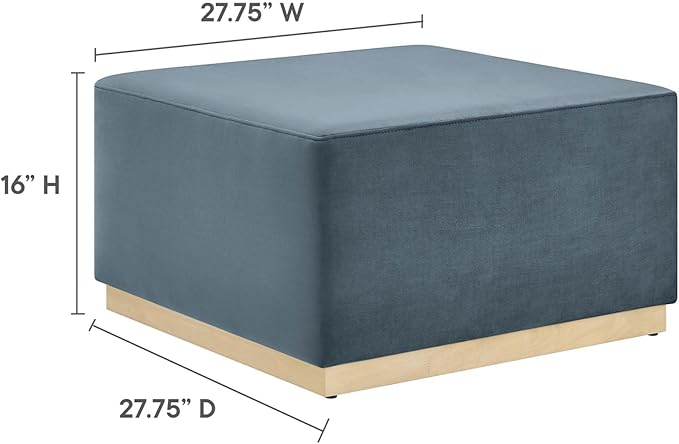 Modway Large 28" Square Performance Velvet Upholstered Upholstered Ottoman