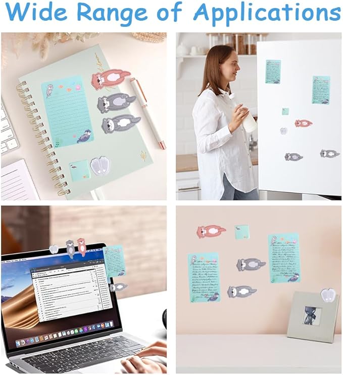 QPIXVB Otters Sticky Notes,Otter Gifts,Otter School Supplies,440 Sheets Cute Sticky Notes,Otters Divider Tabs Bundle,Writing Memo Pads Set for Back to School Office Supplies Stocking Stuffers