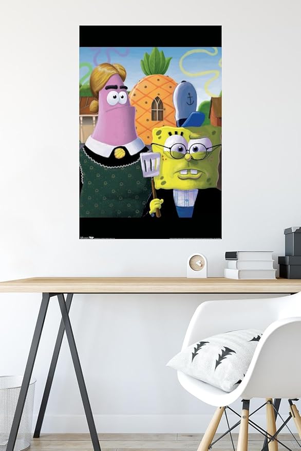 Trends International Nickelodeon Spongebob - American Gothic Wall Poster, 22.375" x 34", Premium Unframed Version