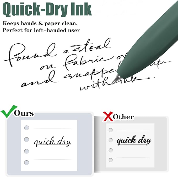 Gel Pens, 8 Pack Fine Point Black Ink Smooth Writing Ink Pen, Retractable Quick Dry Aesthetic Cute Pens for Women Nurses School Office Supplies