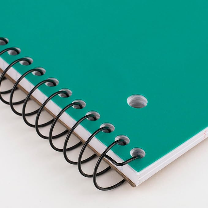 Mead Spiral Notebook, 5 Pack, 1 Subject, College Ruled Paper, Plastic Cover, 8-1/2" x 11", 100 Sheets per Notebook, Assorted Colors (820299-AMZ-TK)