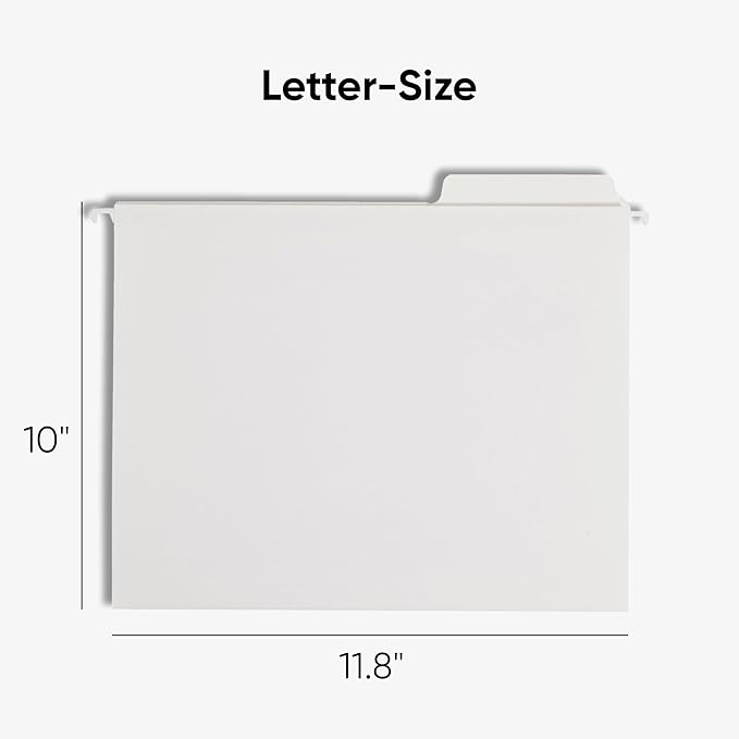 Smead FasTab Hanging File Folder, 1/3-Cut Built-in Tab, Letter Size, White, 20 per Box (64002) (Pack of 10)