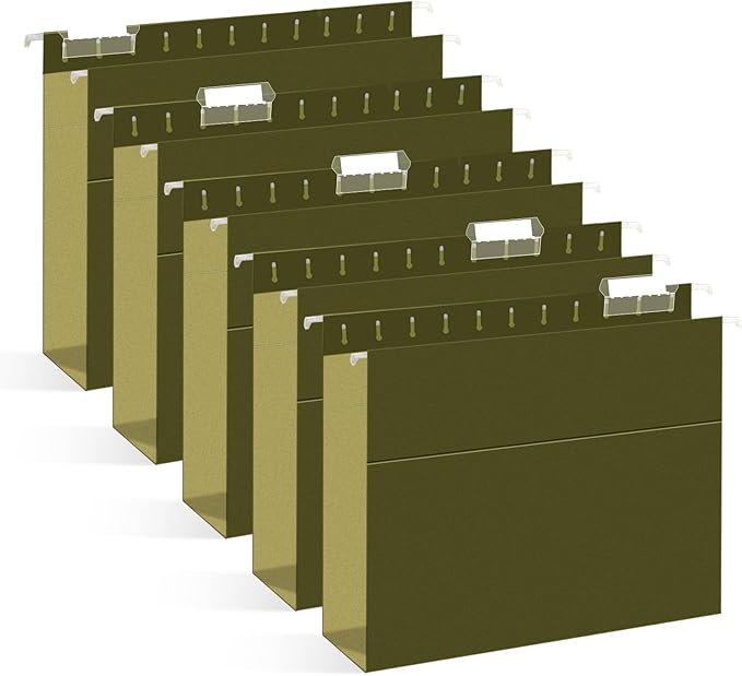 Hanging File Folders, RAZCC 30 Pack Letter Size Reinforced Hanging Folders with Heavy Duty 2 Inch Expansion for Bulky Files, Filing Cabinet, Adjustable Tabs, Green