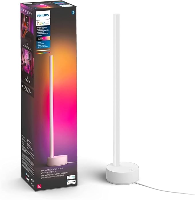 Philips Hue Signe Smart Table Lamp, White - White and Color Ambiance LED Color-Changing Light - 1 Pack - Control with Hue App - Compatible with Alexa, Google Assistant, and Apple Homekit