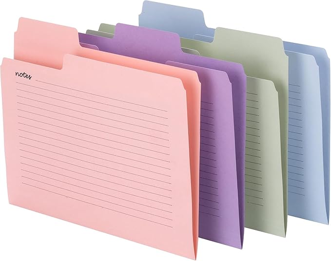 Smead File Folder, SuperTab Oversized Tab File Folders, 1/3-Cut Oversized Tabs, Letter Size, Assorted Colors, 48 per Pack (11651)