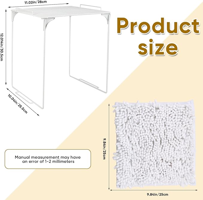 Locker Organizer Shelf and Locker Carpet Decorating Kit Suitable for School, Office Back to School Essentials (1, White)