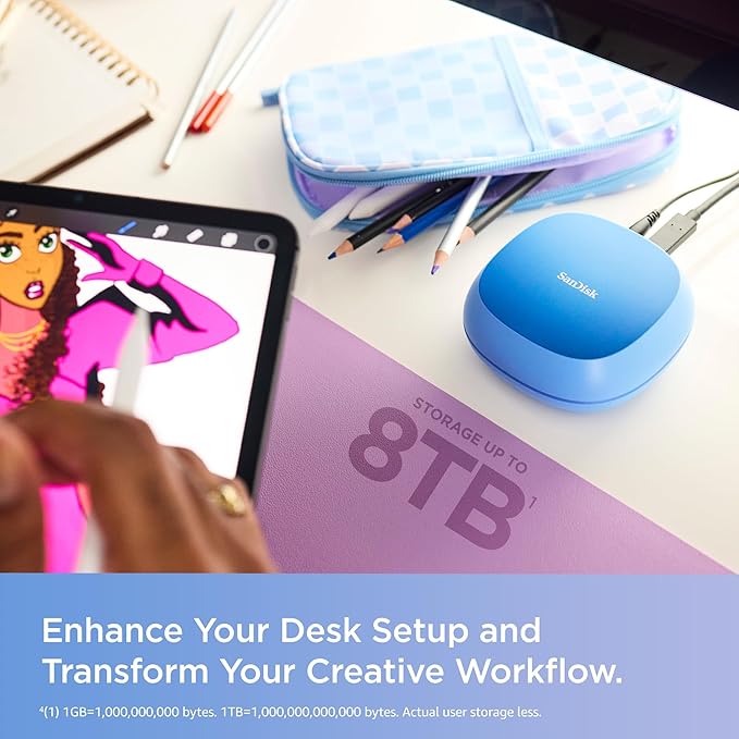 SanDisk 4TB Creator Desk Drive - Up to 1000MB/s, for Laptops and Computers, USB-C, USB 3.2 Gen 2, External Desktop SSD, 1 Month of Adobe Creative Cloud Included - SDSSDT40C-4T00-N25
