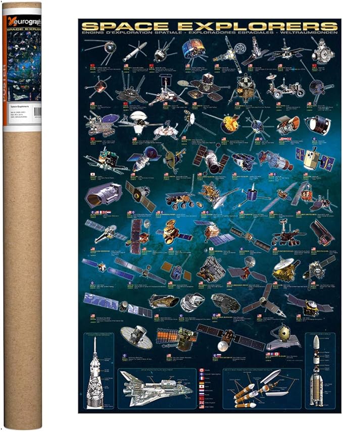 Space Explorers, Poster 36 x 24 inch by Eurographics