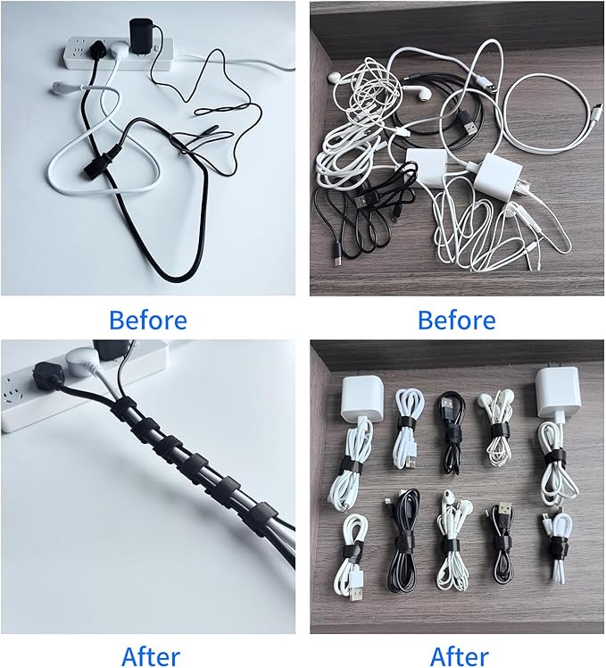 6 Inches Multi-Colour Reusable Cable Ties Cord Straps Multi-Purpose Wire Ties Cord Wrap Hook and Loop Organizer Cable Management,Adjustable Cord Ties for Organizing Home,Office,Data Centers,56 PCS
