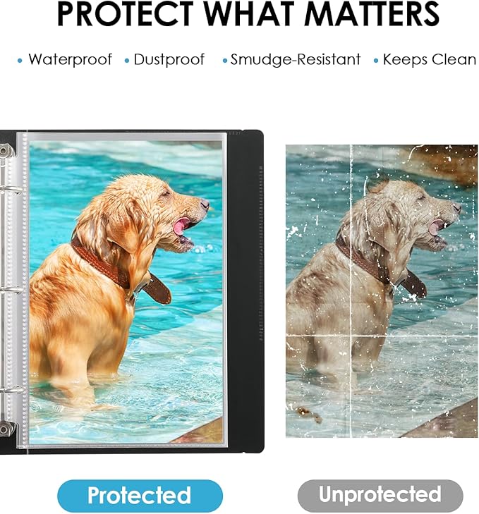 KTRIO Heavyweight Sheet Protectors 5.5 x 8.5 inch, Clear Page Protector for Mini 3 Ring Binder, Plastic Sleeves for Binders, Top Loading Paper Sheets Sleeve Letter Size, Office & Home, 100 Pack