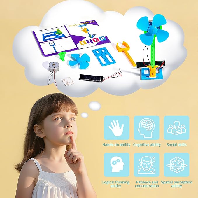 Bulk STEM Kits - 8 Set Solar Powered Fans, Science Kits for Kids Age 8-12 12-14 10-12, Stem Building Toys for Ages 8-13, Boys Girls Crafts for Kids, Classroom School Gifts Experiments Activities