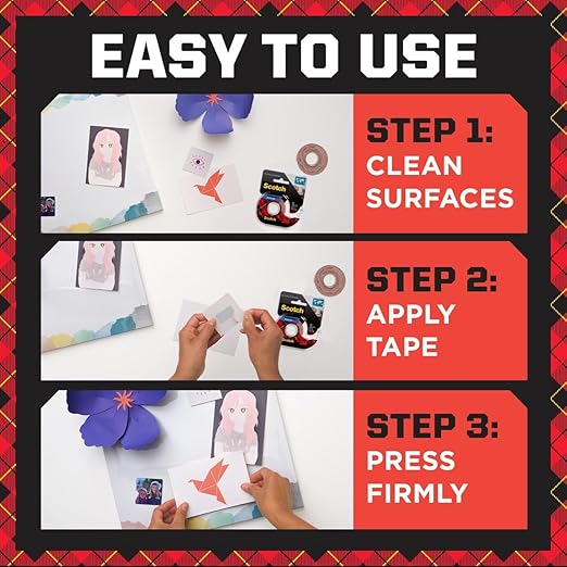 Scotch Removable Double-Sided Mounting Squares, Black, 432 Pre-Cut Foam Squares, 0.45 in. x 0.45 in., Removes Easily Without Leaving Any Residue, Photo-Safe, Mess-Free Application (7225AMS-ESF)